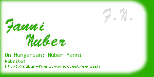 fanni nuber business card